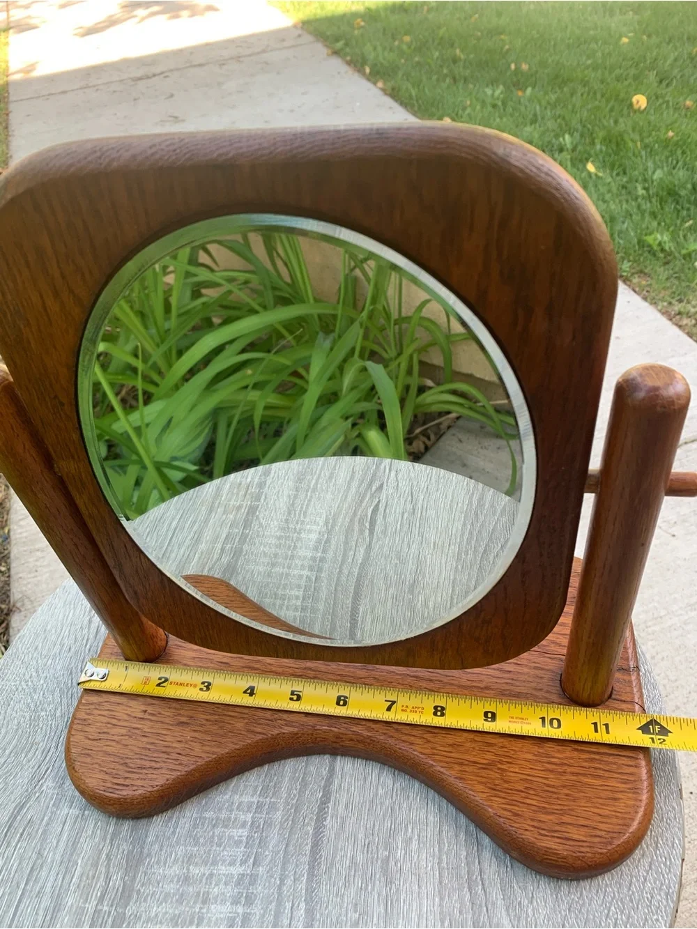 Antique Handcrafted Small Wooden Cheval Mirror with Stand Decorative Mirror*READ